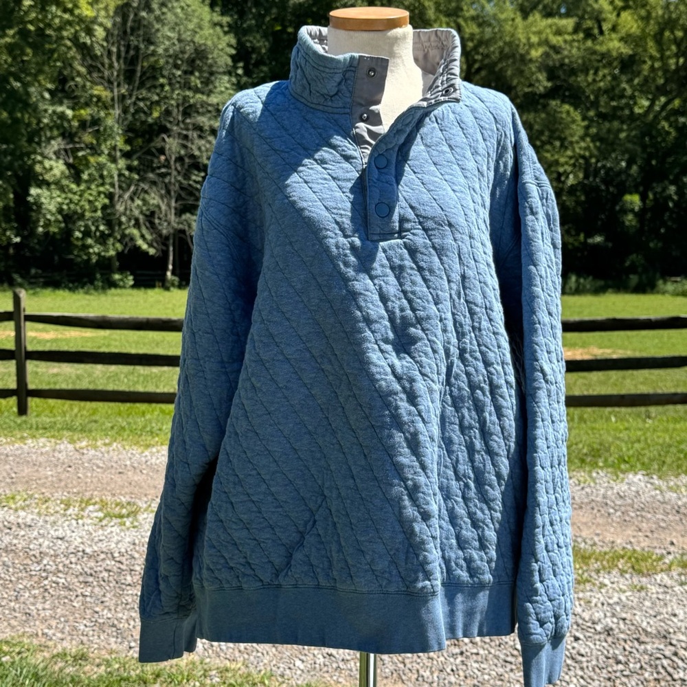 Orvis Blue Quilted Sweatshirt